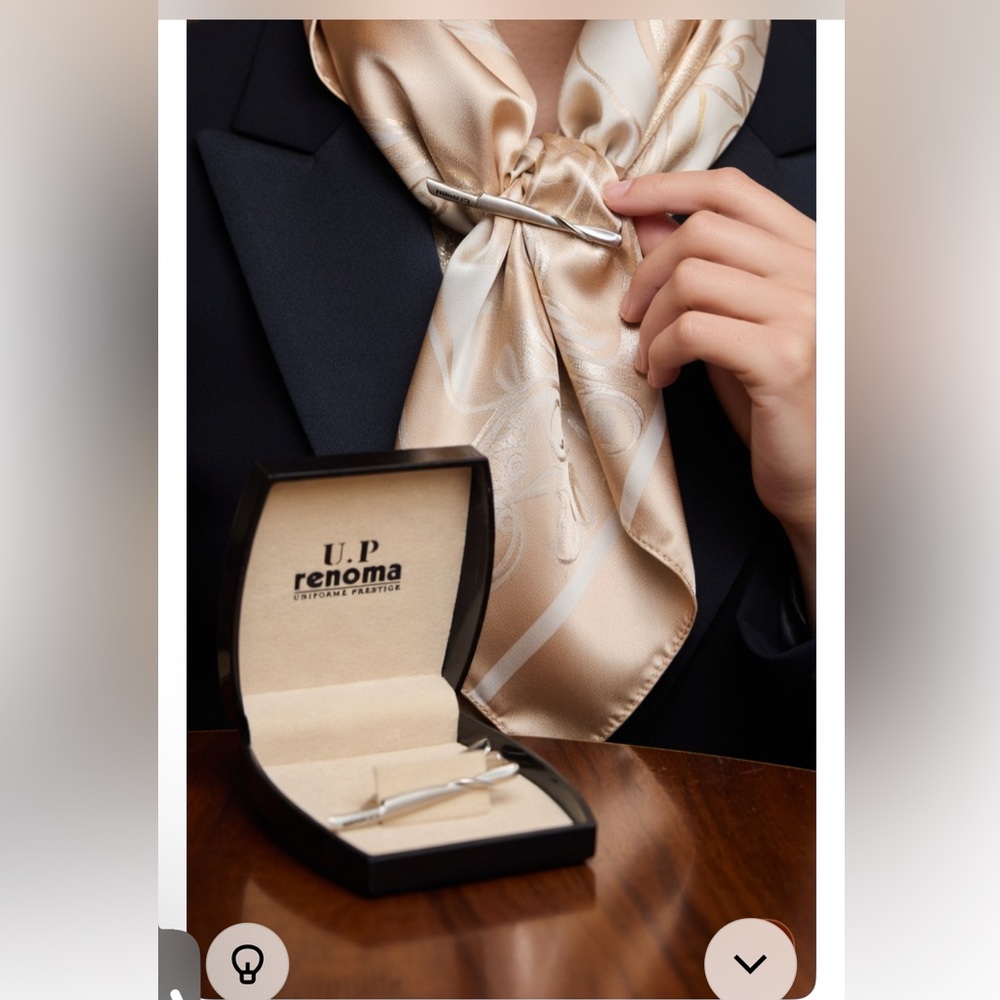 Renoma Silver Tie or Scarf Clip PIN in Box
